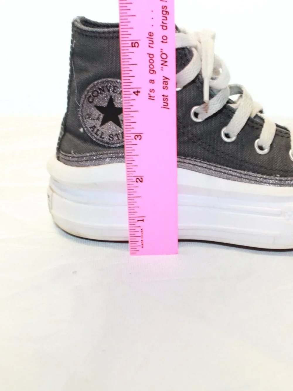 Converse CTAS Size Youth 12 Dark Matter Move Glitter Platform Sneaker- A09276F